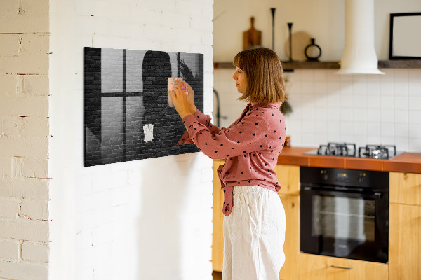 Memobord van glas met print inclusief neodymium magneten Bord voor foto's en notities