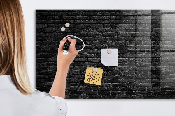 Memobord van glas met print inclusief neodymium magneten Bord voor foto's en notities