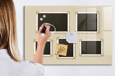 Decoratief glazen wandbord beschrijfbaar en magnetisch Een creatieve ruimte voor het creëren van mooie familieherinneringen.