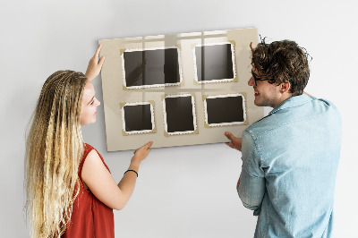 Decoratief glazen wandbord beschrijfbaar en magnetisch Een creatieve ruimte voor het creëren van mooie familieherinneringen.