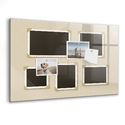 Decoratief glazen wandbord beschrijfbaar en magnetisch Een creatieve ruimte voor het creëren van mooie familieherinneringen.