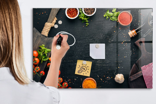 Decoratief glazen wandbord beschrijfbaar en magnetisch Keukeninspiratie met persoonlijke herinneringen
