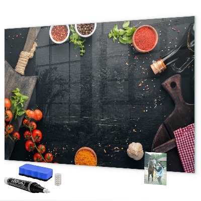 Decoratief glazen wandbord beschrijfbaar en magnetisch Keukeninspiratie met persoonlijke herinneringen