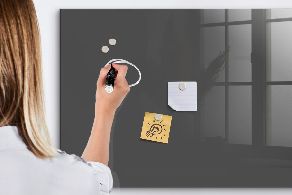 Memobord van glas met print inclusief neodymium magneten Een praktisch prikbord voor notities en foto's.