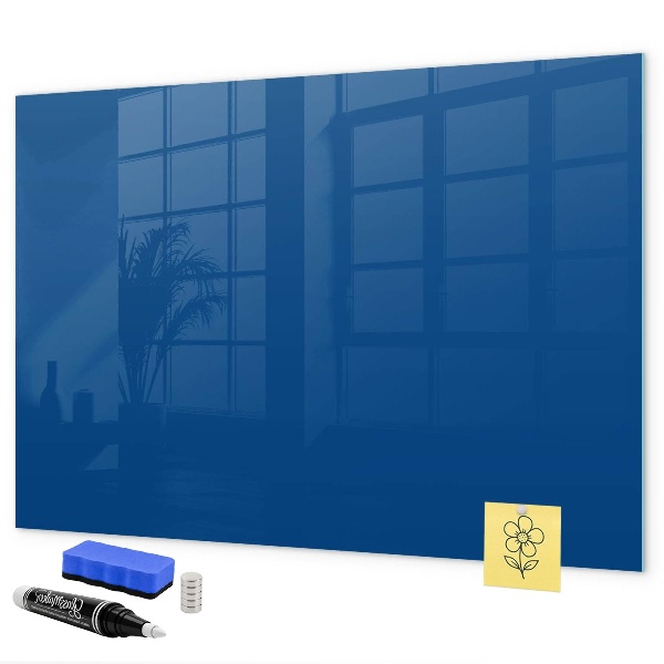 Decoratief glazen wandbord beschrijfbaar en magnetisch Een praktisch prikbord voor notities en foto's.