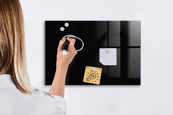Decoratief glazen wandbord beschrijfbaar en magnetisch Modern prikbord voor notities en foto's