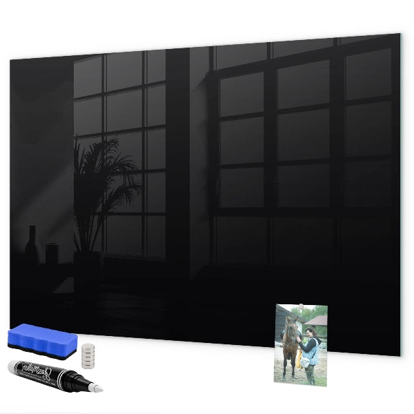 Decoratief glazen wandbord beschrijfbaar en magnetisch Modern prikbord voor notities en foto's