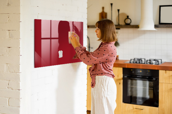 Decoratief glazen wandbord beschrijfbaar en magnetisch Rood bord voor notities en foto's
