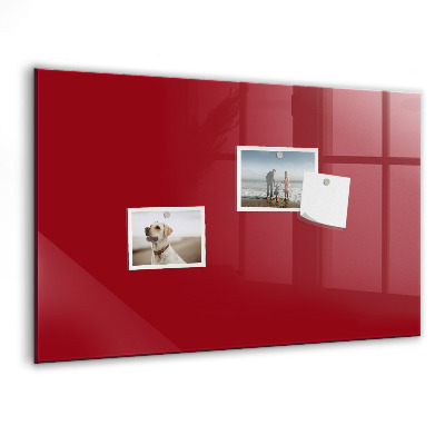 Decoratief glazen wandbord beschrijfbaar en magnetisch Rood bord voor notities en foto's