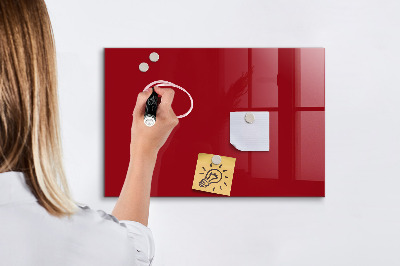 Decoratief glazen wandbord beschrijfbaar en magnetisch Rood bord voor notities en foto's