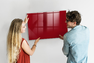 Decoratief glazen wandbord beschrijfbaar en magnetisch Rood bord voor notities en foto's