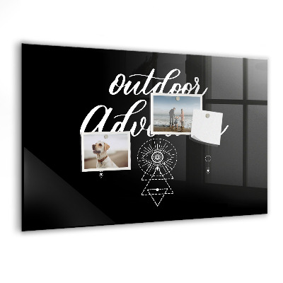 Memobord van glas met print inclusief neodymium magneten Een buitenruimte voor herinneringen