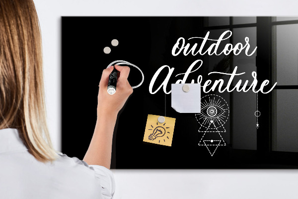 Memobord van glas met print inclusief neodymium magneten Een buitenruimte voor herinneringen
