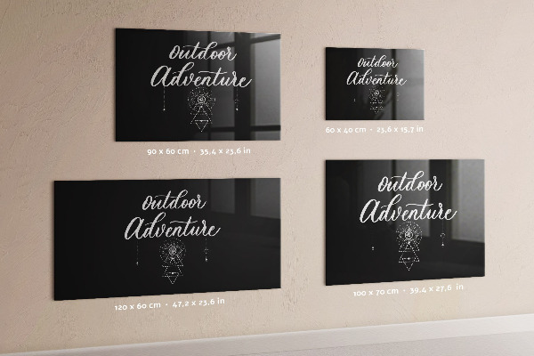 Memobord van glas met print inclusief neodymium magneten Een buitenruimte voor herinneringen