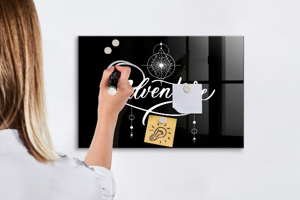 Decoratief glazen wandbord beschrijfbaar en magnetisch Modern fotodisplaybord