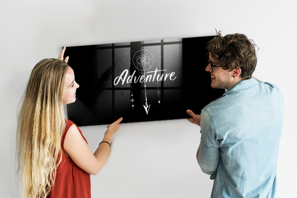 Memobord van glas met print inclusief neodymium magneten Memobord met magneten