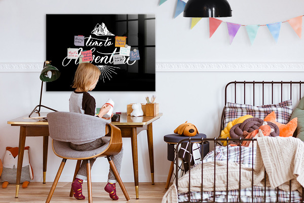 Decoratief glazen wandbord beschrijfbaar en magnetisch Tijd voor een persoonlijk fotoavontuur