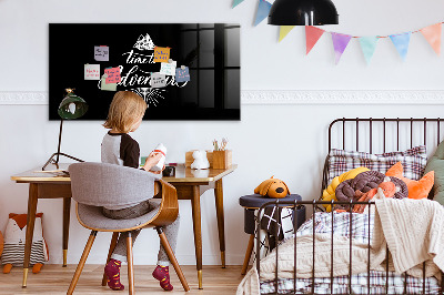 Decoratief glazen wandbord beschrijfbaar en magnetisch Tijd voor een persoonlijk fotoavontuur