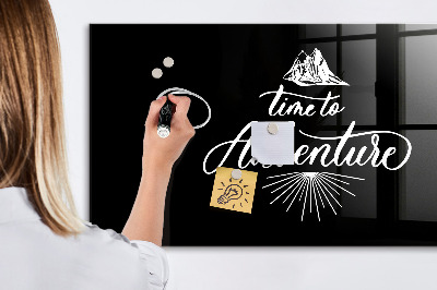 Decoratief glazen wandbord beschrijfbaar en magnetisch Tijd voor een persoonlijk fotoavontuur