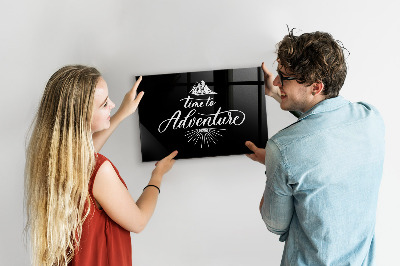 Decoratief glazen wandbord beschrijfbaar en magnetisch Tijd voor een persoonlijk fotoavontuur