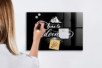 Decoratief glazen wandbord beschrijfbaar en magnetisch Tijd voor een persoonlijk fotoavontuur