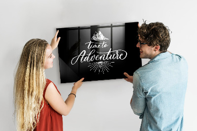 Decoratief glazen wandbord beschrijfbaar en magnetisch Tijd voor een persoonlijk fotoavontuur
