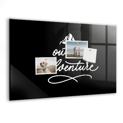 Memobord van glas met print inclusief neodymium magneten Buitenavontuur