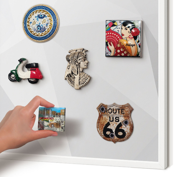 Magnetisch bord voor de muur met witte lijst Witte geometrie