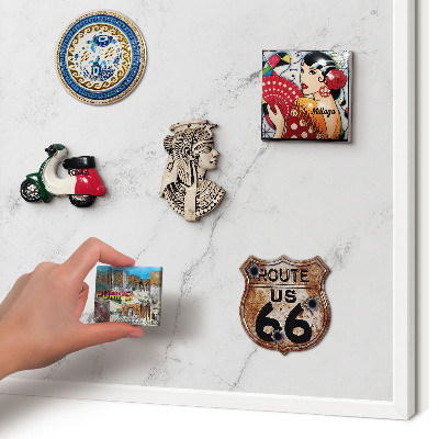 Magnetisch bord voor de muur met witte lijst Marmerpatroon