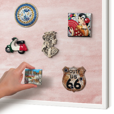 Magnetisch bord voor de muur met witte lijst Roze textuur