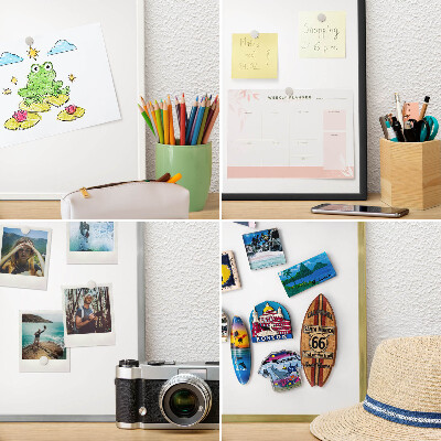 Magnetisch bord van metaal in een witte lijst Zuiver wit