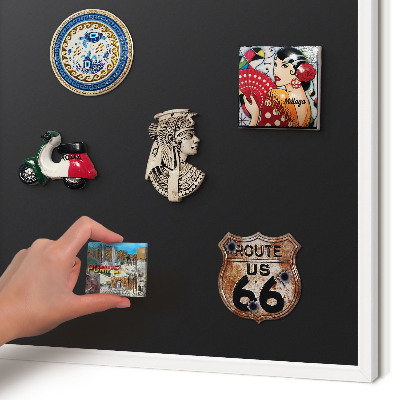 Magnetisch bord voor de muur met witte lijst Zwart