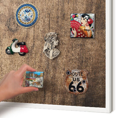 Magnetisch bord voor de muur met witte lijst Houtstructuur