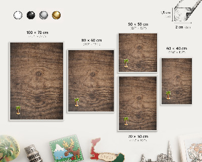Magnetisch bord voor de muur met witte lijst Houtstructuur