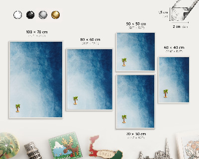 Magnetisch bord van metaal in een witte lijst Blauwe abstracties