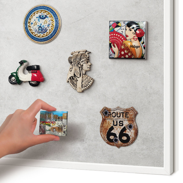 Magnetisch bord van metaal in een witte lijst Grijze elegantie