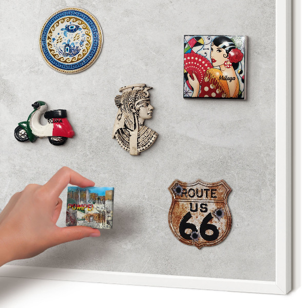 Magnetisch bord van metaal in een witte lijst Grijze elegantie