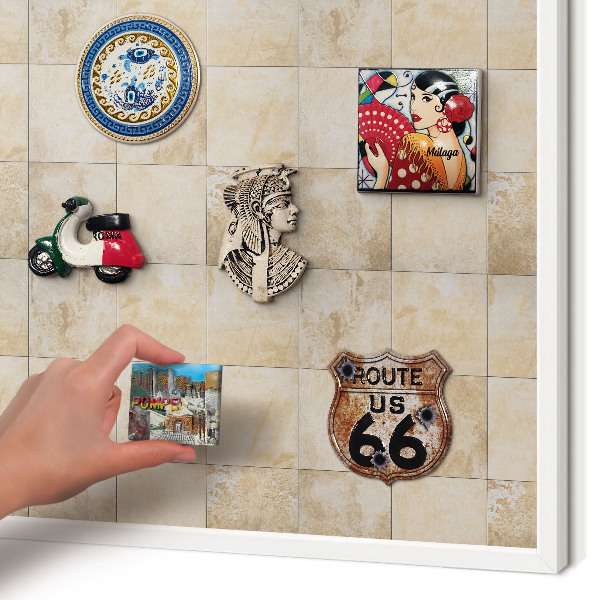 Magnetisch bord voor de muur met witte lijst Neutrale elegantie