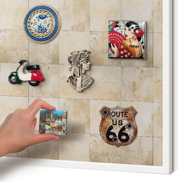 Magnetisch bord voor de muur met witte lijst Neutrale elegantie