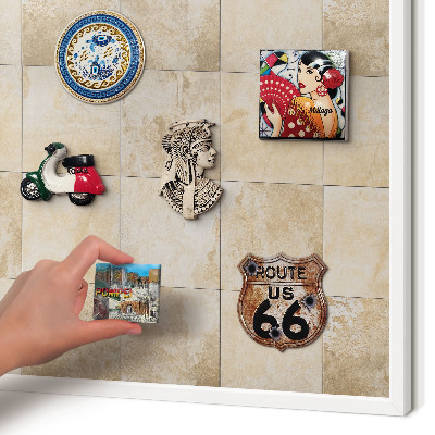Magnetisch bord voor de muur met witte lijst Neutrale elegantie
