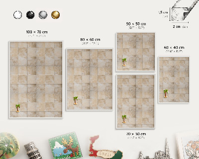 Magnetisch bord voor de muur met witte lijst Neutrale elegantie