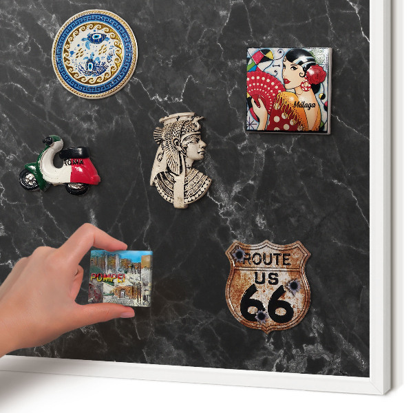 Magnetisch bord voor de muur met witte lijst Marmeren elegantie