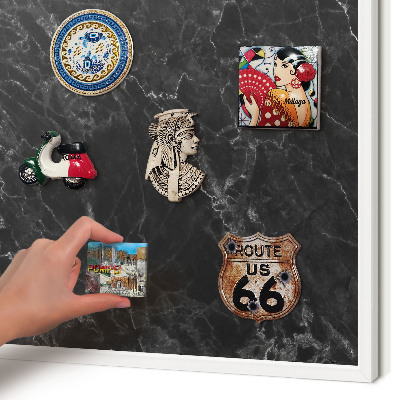 Magnetisch bord voor de muur met witte lijst Marmeren elegantie