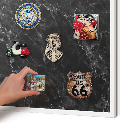 Magnetisch bord voor de muur met witte lijst Marmeren elegantie