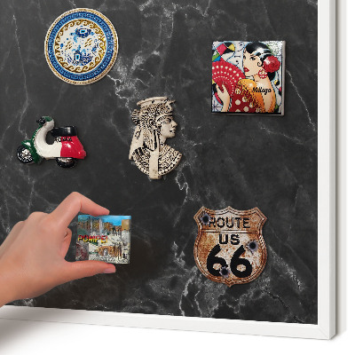 Magnetisch bord voor de muur met witte lijst Marmeren elegantie