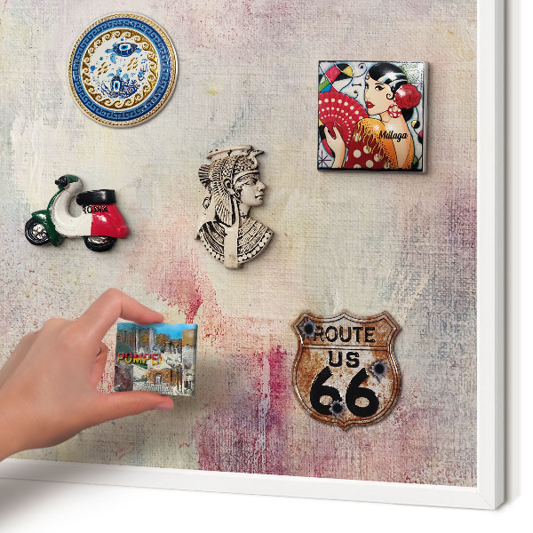 Magnetisch bord voor de muur met witte lijst Pastel abstractie