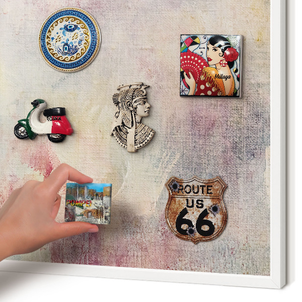 Magnetisch bord voor de muur met witte lijst Pastel abstractie