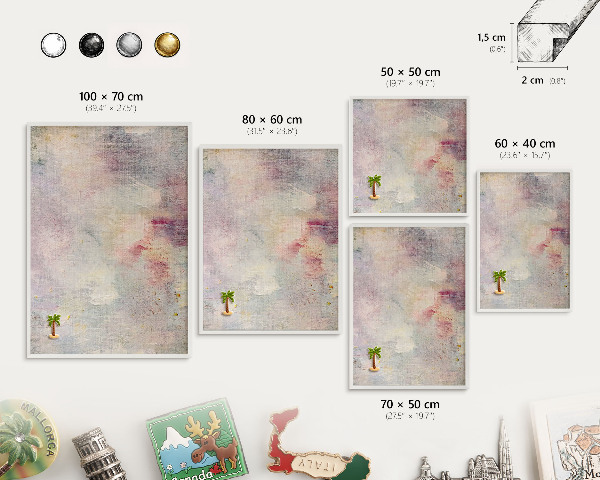Magnetisch bord voor de muur met witte lijst Pastel abstractie