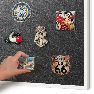 Magnetisch bord voor de muur met witte lijst Zwarte textuur