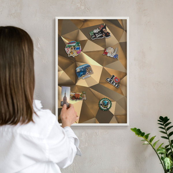 Magnetisch bord voor de muur met witte lijst Warme geometrie